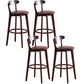 Contemporary Beech Home Barstool Matte Finish Upholstered Bar Stools Brown Brown 4 Piece Set Clearhalo 'Bar Furniture' 'Bar Stools' 'bar_stools' 'furn' 'furn_bar_stools' 'Furniture' 'Kitchen & Dining Furniture' 5945984