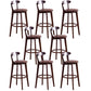 Contemporary Beech Home Barstool Matte Finish Upholstered Bar Stools Brown Brown 8 Piece Set Clearhalo 'Bar Furniture' 'Bar Stools' 'bar_stools' 'furn' 'furn_bar_stools' 'Furniture' 'Kitchen & Dining Furniture' 5945987