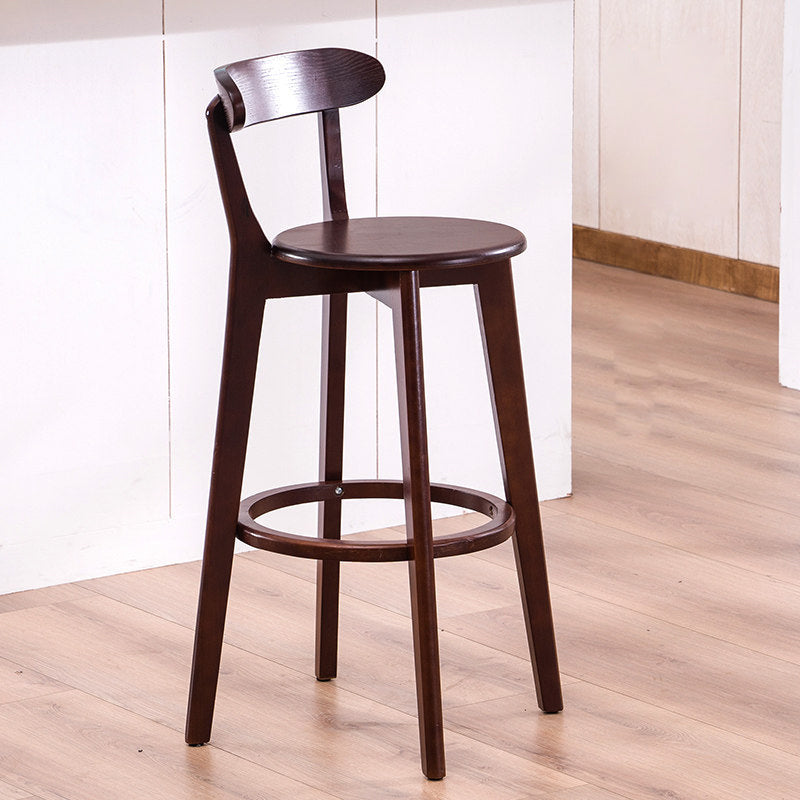 Contemporary Beech Home Barstool Matte Finish Upholstered Bar Stools Wood Brown 1 Piece Clearhalo 'Bar Furniture' 'Bar Stools' 'bar_stools' 'furn' 'furn_bar_stools' 'Furniture' 'Kitchen & Dining Furniture' 5945988