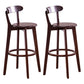 Contemporary Beech Home Barstool Matte Finish Upholstered Bar Stools Wood Brown 2 Piece Set Clearhalo 'Bar Furniture' 'Bar Stools' 'bar_stools' 'furn' 'furn_bar_stools' 'Furniture' 'Kitchen & Dining Furniture' 5945989