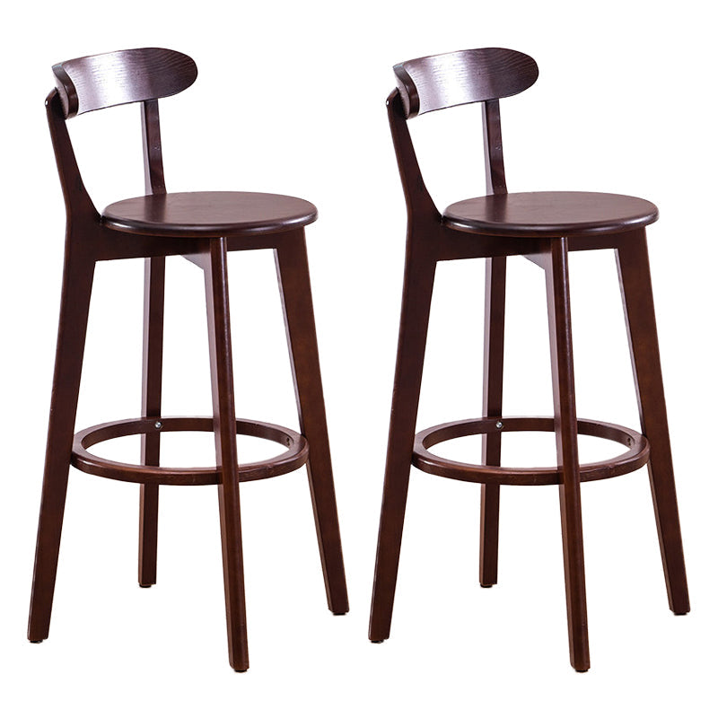 Contemporary Beech Home Barstool Matte Finish Upholstered Bar Stools Wood Brown 2 Piece Set Clearhalo 'Bar Furniture' 'Bar Stools' 'bar_stools' 'furn' 'furn_bar_stools' 'Furniture' 'Kitchen & Dining Furniture' 5945989