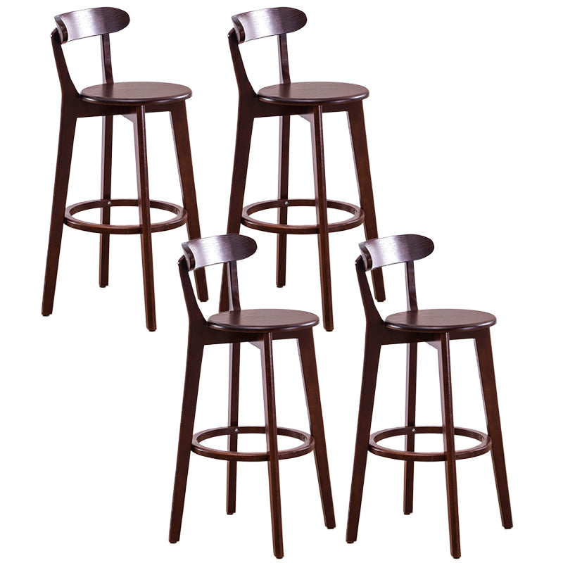 Contemporary Beech Home Barstool Matte Finish Upholstered Bar Stools Wood Brown 4 Piece Set Clearhalo 'Bar Furniture' 'Bar Stools' 'bar_stools' 'furn' 'furn_bar_stools' 'Furniture' 'Kitchen & Dining Furniture' 5945990