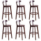 Contemporary Beech Home Barstool Matte Finish Upholstered Bar Stools Wood Brown 6 Piece Set Clearhalo 'Bar Furniture' 'Bar Stools' 'bar_stools' 'furn' 'furn_bar_stools' 'Furniture' 'Kitchen & Dining Furniture' 5945991