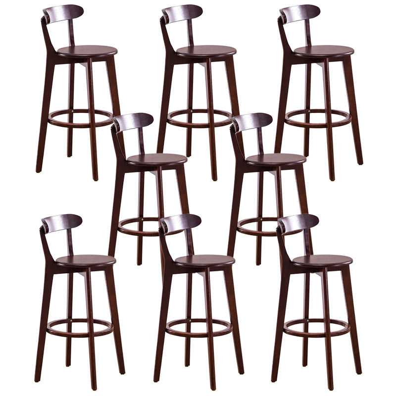 Contemporary Beech Home Barstool Matte Finish Upholstered Bar Stools Wood Brown 8 Piece Set Clearhalo 'Bar Furniture' 'Bar Stools' 'bar_stools' 'furn' 'furn_bar_stools' 'Furniture' 'Kitchen & Dining Furniture' 5945992