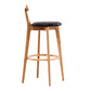 Contemporary Beech Home Barstool Matte Finish Upholstered Bar Stools Black Natural 1 Piece Clearhalo 'Bar Furniture' 'Bar Stools' 'bar_stools' 'furn' 'furn_bar_stools' 'Furniture' 'Kitchen & Dining Furniture' 5945993