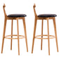 Contemporary Beech Home Barstool Matte Finish Upholstered Bar Stools Black Natural 2 Piece Set Clearhalo 'Bar Furniture' 'Bar Stools' 'bar_stools' 'furn' 'furn_bar_stools' 'Furniture' 'Kitchen & Dining Furniture' 5945994