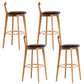 Contemporary Beech Home Barstool Matte Finish Upholstered Bar Stools Black Natural 4 Piece Set Clearhalo 'Bar Furniture' 'Bar Stools' 'bar_stools' 'furn' 'furn_bar_stools' 'Furniture' 'Kitchen & Dining Furniture' 5945995