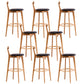 Contemporary Beech Home Barstool Matte Finish Upholstered Bar Stools Black Natural 8 Piece Set Clearhalo 'Bar Furniture' 'Bar Stools' 'bar_stools' 'furn' 'furn_bar_stools' 'Furniture' 'Kitchen & Dining Furniture' 5945997