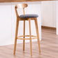 Contemporary Beech Home Barstool Matte Finish Upholstered Bar Stools Grey Natural 1 Piece Clearhalo 'Bar Furniture' 'Bar Stools' 'bar_stools' 'furn' 'furn_bar_stools' 'Furniture' 'Kitchen & Dining Furniture' 5945998