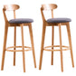 Contemporary Beech Home Barstool Matte Finish Upholstered Bar Stools Grey Natural 2 Piece Set Clearhalo 'Bar Furniture' 'Bar Stools' 'bar_stools' 'furn' 'furn_bar_stools' 'Furniture' 'Kitchen & Dining Furniture' 5945999