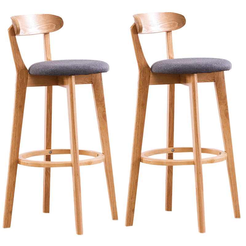 Contemporary Beech Home Barstool Matte Finish Upholstered Bar Stools Grey Natural 2 Piece Set Clearhalo 'Bar Furniture' 'Bar Stools' 'bar_stools' 'furn' 'furn_bar_stools' 'Furniture' 'Kitchen & Dining Furniture' 5945999