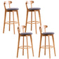 Contemporary Beech Home Barstool Matte Finish Upholstered Bar Stools Grey Natural 4 Piece Set Clearhalo 'Bar Furniture' 'Bar Stools' 'bar_stools' 'furn' 'furn_bar_stools' 'Furniture' 'Kitchen & Dining Furniture' 5946000
