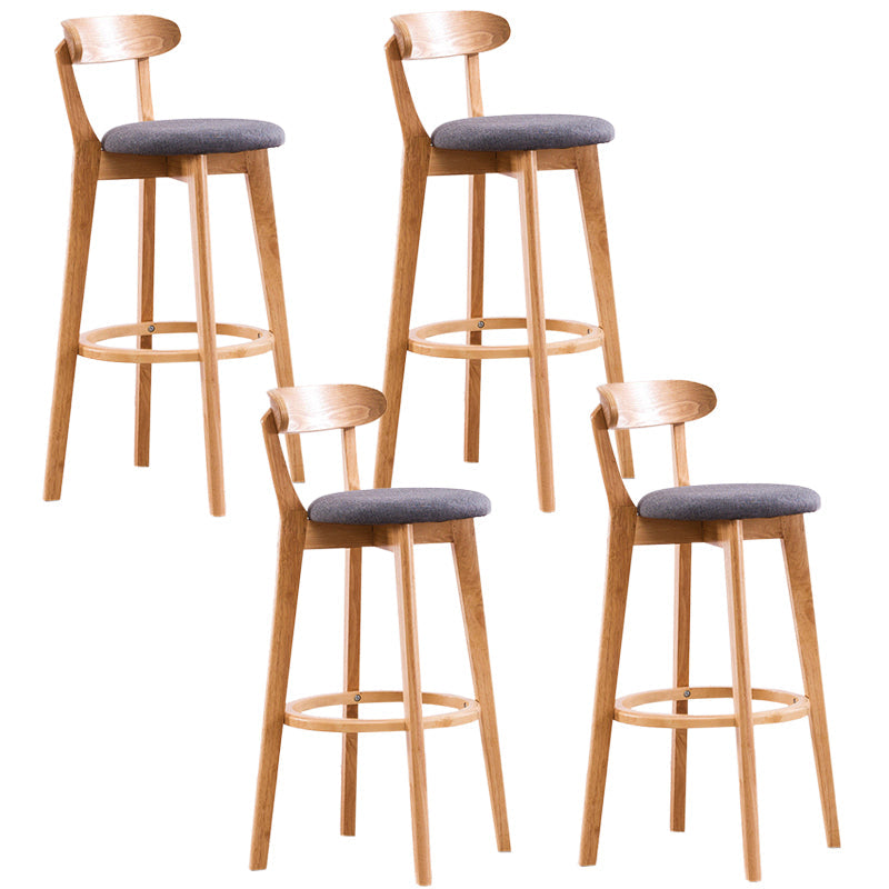 Contemporary Beech Home Barstool Matte Finish Upholstered Bar Stools Grey Natural 4 Piece Set Clearhalo 'Bar Furniture' 'Bar Stools' 'bar_stools' 'furn' 'furn_bar_stools' 'Furniture' 'Kitchen & Dining Furniture' 5946000