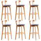 Contemporary Beech Home Barstool Matte Finish Upholstered Bar Stools Grey Natural 6 Piece Set Clearhalo 'Bar Furniture' 'Bar Stools' 'bar_stools' 'furn' 'furn_bar_stools' 'Furniture' 'Kitchen & Dining Furniture' 5946001