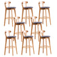 Contemporary Beech Home Barstool Matte Finish Upholstered Bar Stools Grey Natural 8 Piece Set Clearhalo 'Bar Furniture' 'Bar Stools' 'bar_stools' 'furn' 'furn_bar_stools' 'Furniture' 'Kitchen & Dining Furniture' 5946002