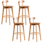 Contemporary Beech Home Barstool Matte Finish Upholstered Bar Stools Yellow Natural 4 Piece Set Clearhalo 'Bar Furniture' 'Bar Stools' 'bar_stools' 'furn' 'furn_bar_stools' 'Furniture' 'Kitchen & Dining Furniture' 5946005
