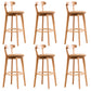 Contemporary Beech Home Barstool Matte Finish Upholstered Bar Stools Yellow Natural 6 Piece Set Clearhalo 'Bar Furniture' 'Bar Stools' 'bar_stools' 'furn' 'furn_bar_stools' 'Furniture' 'Kitchen & Dining Furniture' 5946006