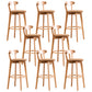 Contemporary Beech Home Barstool Matte Finish Upholstered Bar Stools Yellow Natural 8 Piece Set Clearhalo 'Bar Furniture' 'Bar Stools' 'bar_stools' 'furn' 'furn_bar_stools' 'Furniture' 'Kitchen & Dining Furniture' 5946007