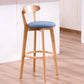 Contemporary Beech Home Barstool Matte Finish Upholstered Bar Stools Blue Natural 1 Piece Clearhalo 'Bar Furniture' 'Bar Stools' 'bar_stools' 'furn' 'furn_bar_stools' 'Furniture' 'Kitchen & Dining Furniture' 5946013