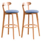 Contemporary Beech Home Barstool Matte Finish Upholstered Bar Stools Blue Natural 2 Piece Set Clearhalo 'Bar Furniture' 'Bar Stools' 'bar_stools' 'furn' 'furn_bar_stools' 'Furniture' 'Kitchen & Dining Furniture' 5946014
