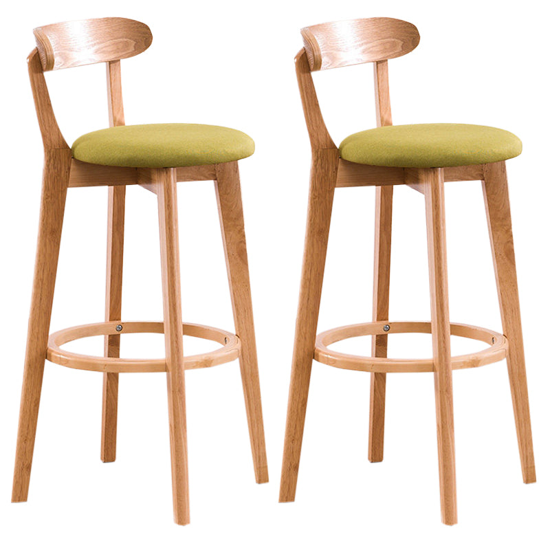 Contemporary Beech Home Barstool Matte Finish Upholstered Bar Stools Green Natural 2 Piece Set Clearhalo 'Bar Furniture' 'Bar Stools' 'bar_stools' 'furn' 'furn_bar_stools' 'Furniture' 'Kitchen & Dining Furniture' 5946019