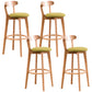 Contemporary Beech Home Barstool Matte Finish Upholstered Bar Stools Green Natural 4 Piece Set Clearhalo 'Bar Furniture' 'Bar Stools' 'bar_stools' 'furn' 'furn_bar_stools' 'Furniture' 'Kitchen & Dining Furniture' 5946020