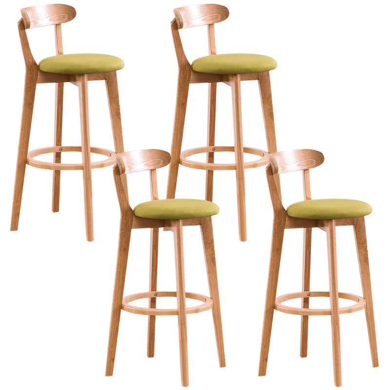 Contemporary Beech Home Barstool Matte Finish Upholstered Bar Stools Green Natural 4 Piece Set Clearhalo 'Bar Furniture' 'Bar Stools' 'bar_stools' 'furn' 'furn_bar_stools' 'Furniture' 'Kitchen & Dining Furniture' 5946020