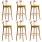 Contemporary Beech Home Barstool Matte Finish Upholstered Bar Stools Green Natural 6 Piece Set Clearhalo 'Bar Furniture' 'Bar Stools' 'bar_stools' 'furn' 'furn_bar_stools' 'Furniture' 'Kitchen & Dining Furniture' 5946021