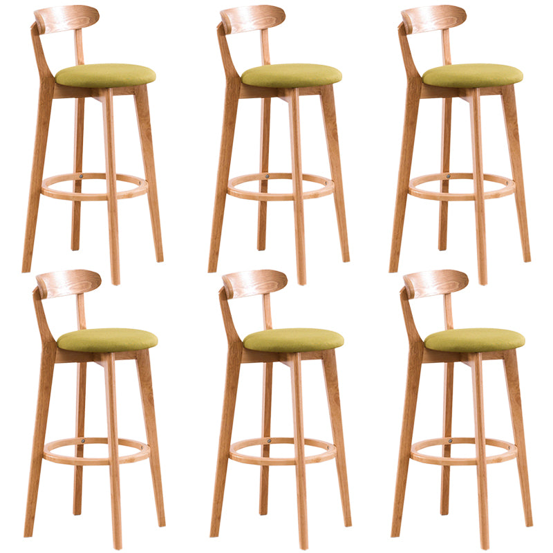 Contemporary Beech Home Barstool Matte Finish Upholstered Bar Stools Green Natural 6 Piece Set Clearhalo 'Bar Furniture' 'Bar Stools' 'bar_stools' 'furn' 'furn_bar_stools' 'Furniture' 'Kitchen & Dining Furniture' 5946021