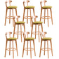 Contemporary Beech Home Barstool Matte Finish Upholstered Bar Stools Green Natural 8 Piece Set Clearhalo 'Bar Furniture' 'Bar Stools' 'bar_stools' 'furn' 'furn_bar_stools' 'Furniture' 'Kitchen & Dining Furniture' 5946022
