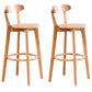 Contemporary Beech Home Barstool Matte Finish Upholstered Bar Stools Wood Natural 2 Piece Set Clearhalo 'Bar Furniture' 'Bar Stools' 'bar_stools' 'furn' 'furn_bar_stools' 'Furniture' 'Kitchen & Dining Furniture' 5946024