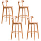 Contemporary Beech Home Barstool Matte Finish Upholstered Bar Stools Wood Natural 4 Piece Set Clearhalo 'Bar Furniture' 'Bar Stools' 'bar_stools' 'furn' 'furn_bar_stools' 'Furniture' 'Kitchen & Dining Furniture' 5946025