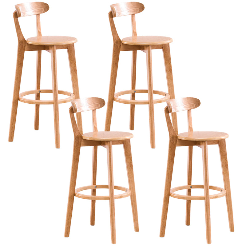 Contemporary Beech Home Barstool Matte Finish Upholstered Bar Stools Wood Natural 4 Piece Set Clearhalo 'Bar Furniture' 'Bar Stools' 'bar_stools' 'furn' 'furn_bar_stools' 'Furniture' 'Kitchen & Dining Furniture' 5946025