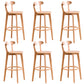 Contemporary Beech Home Barstool Matte Finish Upholstered Bar Stools Wood Natural 6 Piece Set Clearhalo 'Bar Furniture' 'Bar Stools' 'bar_stools' 'furn' 'furn_bar_stools' 'Furniture' 'Kitchen & Dining Furniture' 5946026