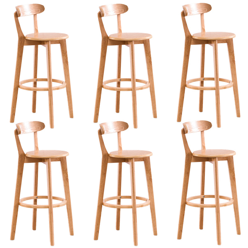 Contemporary Beech Home Barstool Matte Finish Upholstered Bar Stools Wood Natural 6 Piece Set Clearhalo 'Bar Furniture' 'Bar Stools' 'bar_stools' 'furn' 'furn_bar_stools' 'Furniture' 'Kitchen & Dining Furniture' 5946026
