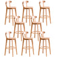 Contemporary Beech Home Barstool Matte Finish Upholstered Bar Stools Wood Natural 8 Piece Set Clearhalo 'Bar Furniture' 'Bar Stools' 'bar_stools' 'furn' 'furn_bar_stools' 'Furniture' 'Kitchen & Dining Furniture' 5946027