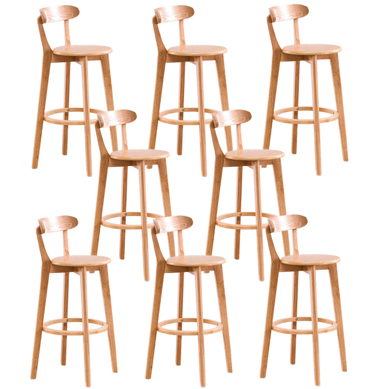 Contemporary Beech Home Barstool Matte Finish Upholstered Bar Stools Wood Natural 8 Piece Set Clearhalo 'Bar Furniture' 'Bar Stools' 'bar_stools' 'furn' 'furn_bar_stools' 'Furniture' 'Kitchen & Dining Furniture' 5946027