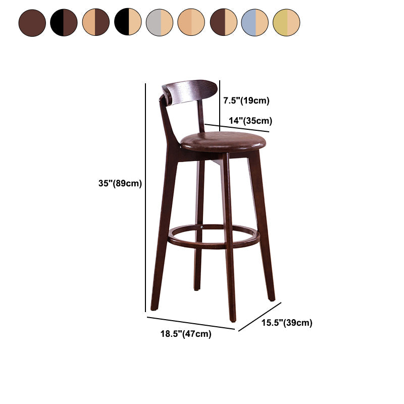 Contemporary Beech Home Barstool Matte Finish Upholstered Bar Stools Clearhalo 'Bar Furniture' 'Bar Stools' 'bar_stools' 'furn' 'furn_bar_stools' 'Furniture' 'Kitchen & Dining Furniture' 5946028