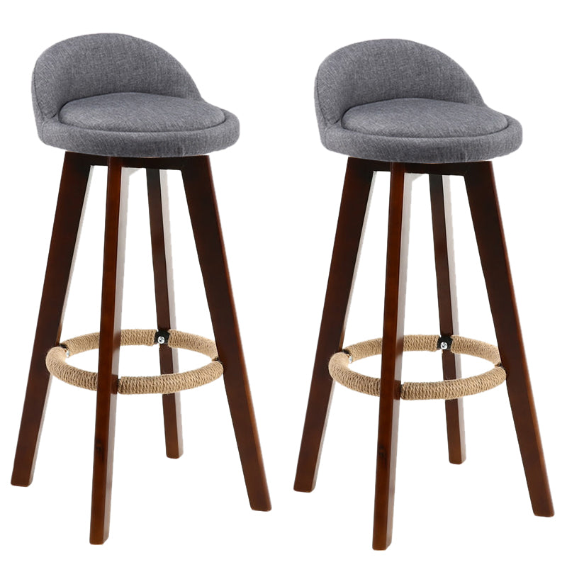 Contemporary Rubberwood Home Stool Footrest Upholstered Bar Stools