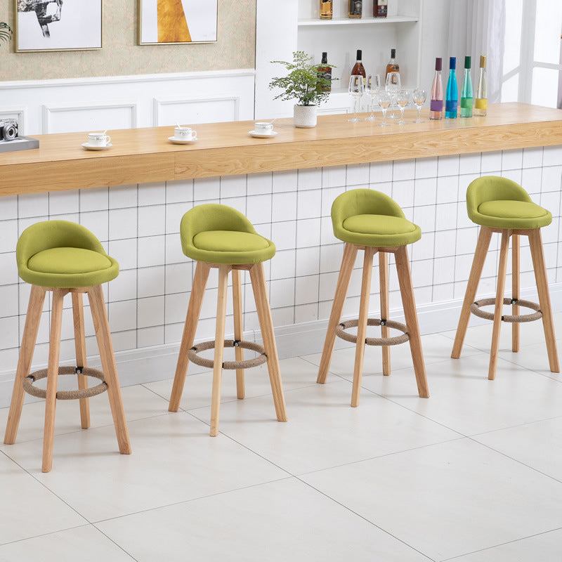 Eigentijdse rubberen hout kruk met voetsteun gestoffeerde barkrukken