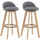 Contemporary Rubberwood Home Stool Footrest Upholstered Bar Stools
