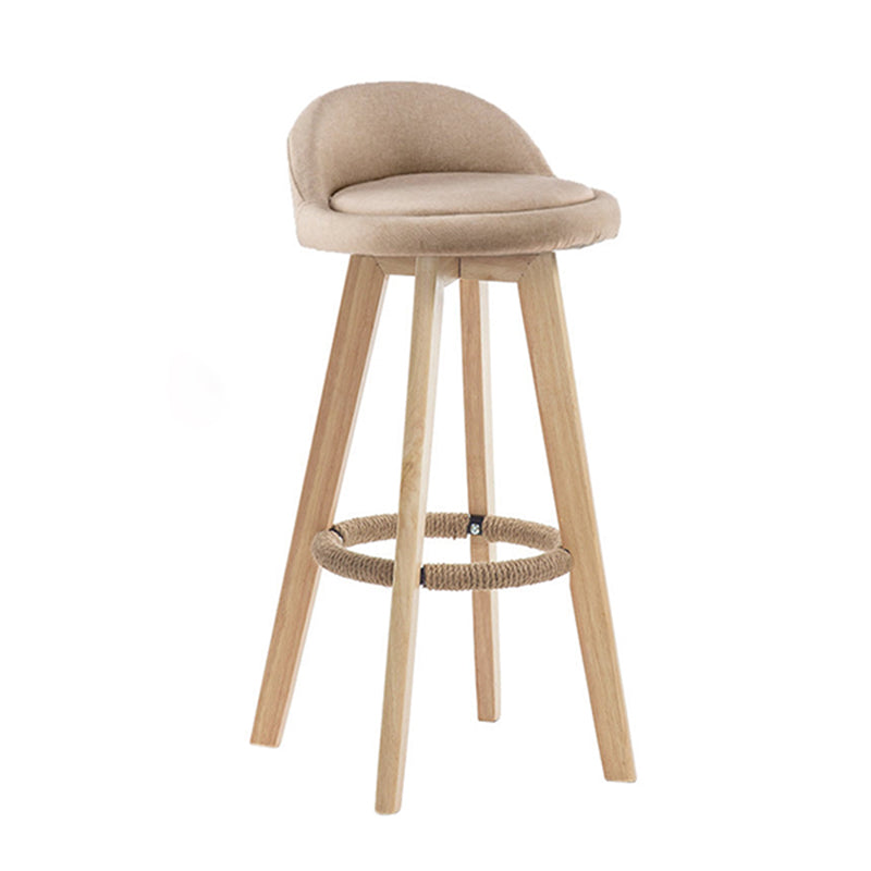 Contemporary Rubberwood Home Stool Footrest Upholstered Bar Stools