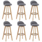 Contemporary Rubberwood Home Stool Footrest Upholstered Bar Stools