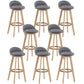 Contemporary Rubberwood Home Stool Footrest Upholstered Bar Stools