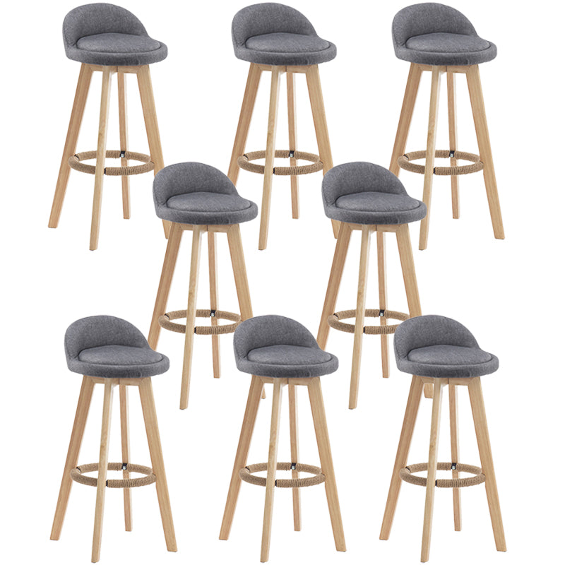 Contemporary Rubberwood Home Stool Footrest Upholstered Bar Stools