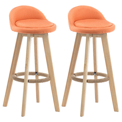 Contemporary Rubberwood Home Stool Footrest Upholstered Bar Stools