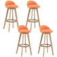 Contemporary Rubberwood Home Stool Footrest Upholstered Bar Stools