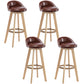 Contemporary Rubberwood Home Stool Footrest Upholstered Bar Stools