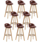 Contemporary Rubberwood Home Stool Footrest Upholstered Bar Stools