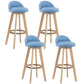 Contemporary Rubberwood Home Stool Footrest Upholstered Bar Stools